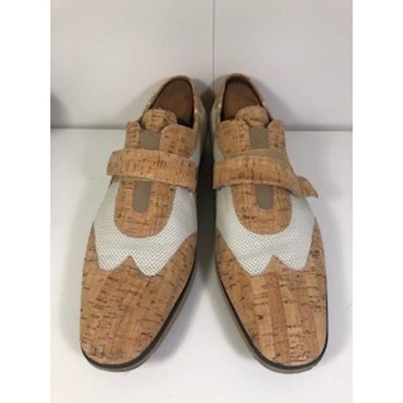 Donald J Pliner Two Tone Leather Penn Spectator Strap Dress Shoe Brown US 12 M main image 6